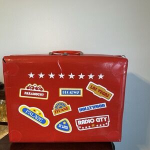 Vintage 16"x12"x5.5"  VENTRILOQUIST DUMMY Red Dolls Storage Travel Stickers